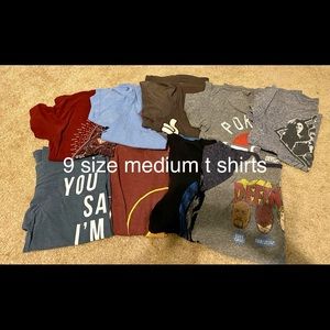Lot of 9 medium shirts, teen boy